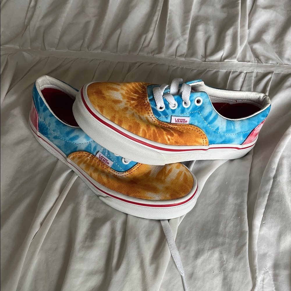 Vans Kids Sneakers - Blue, Orange, and Pink Tie-Dye